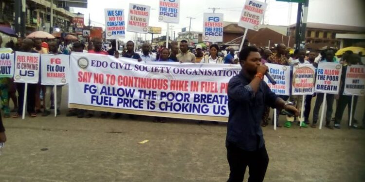 Drivers Shut Down Roads in Edo Over Soaring Fuel Costs