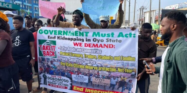 NUT Teachers Protest Abuja Over Oyo School Abduction, Demand Safer Schools
