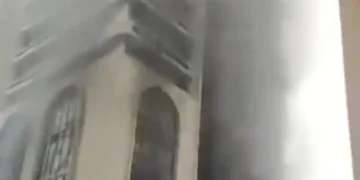 Lagos firefighters extinguish blaze at Polaris Bank building