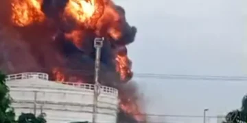 Firefighters Battle Blaze at Lagos Bono Energy Terminal Today